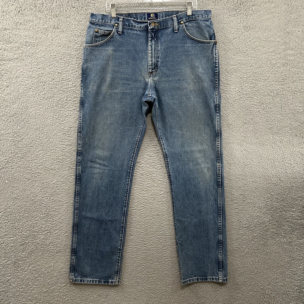 Wrangler Jeans Mens 36x34 Blue Denim 47MWZ Cowboy Cut Regular Fit Western Work